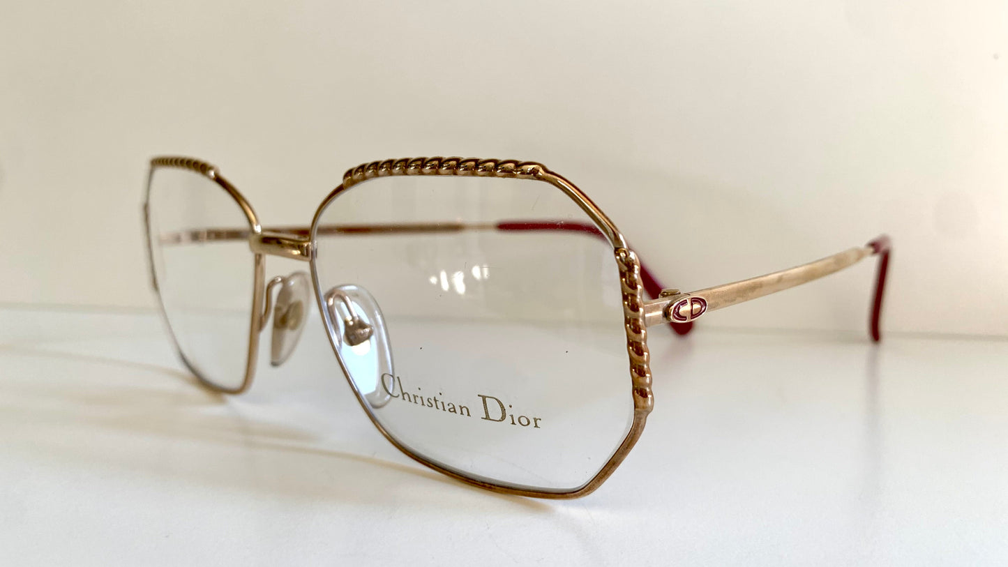 Christian Dior 80s Vintage glasses - 2486 square golden frame