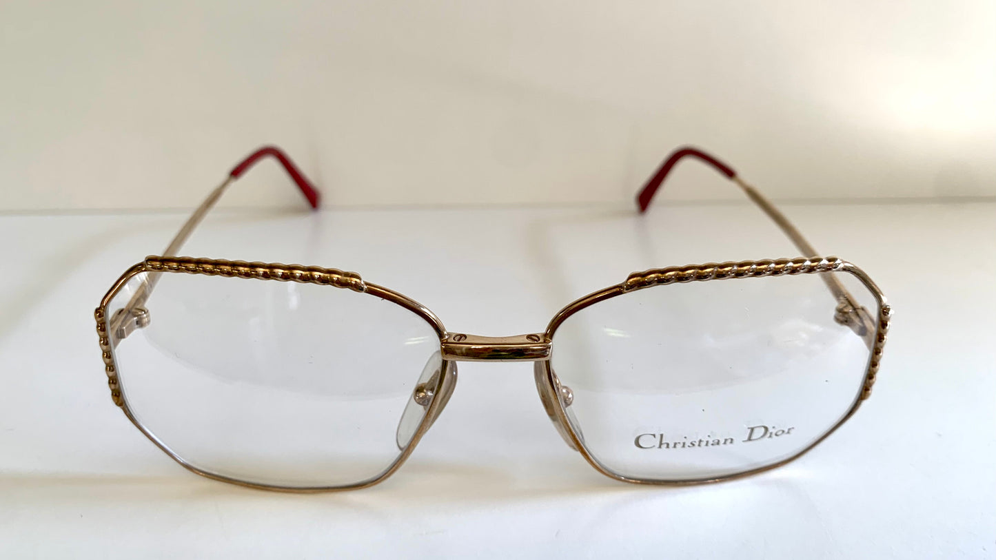 Christian Dior 80s Vintage glasses - 2486 square golden frame