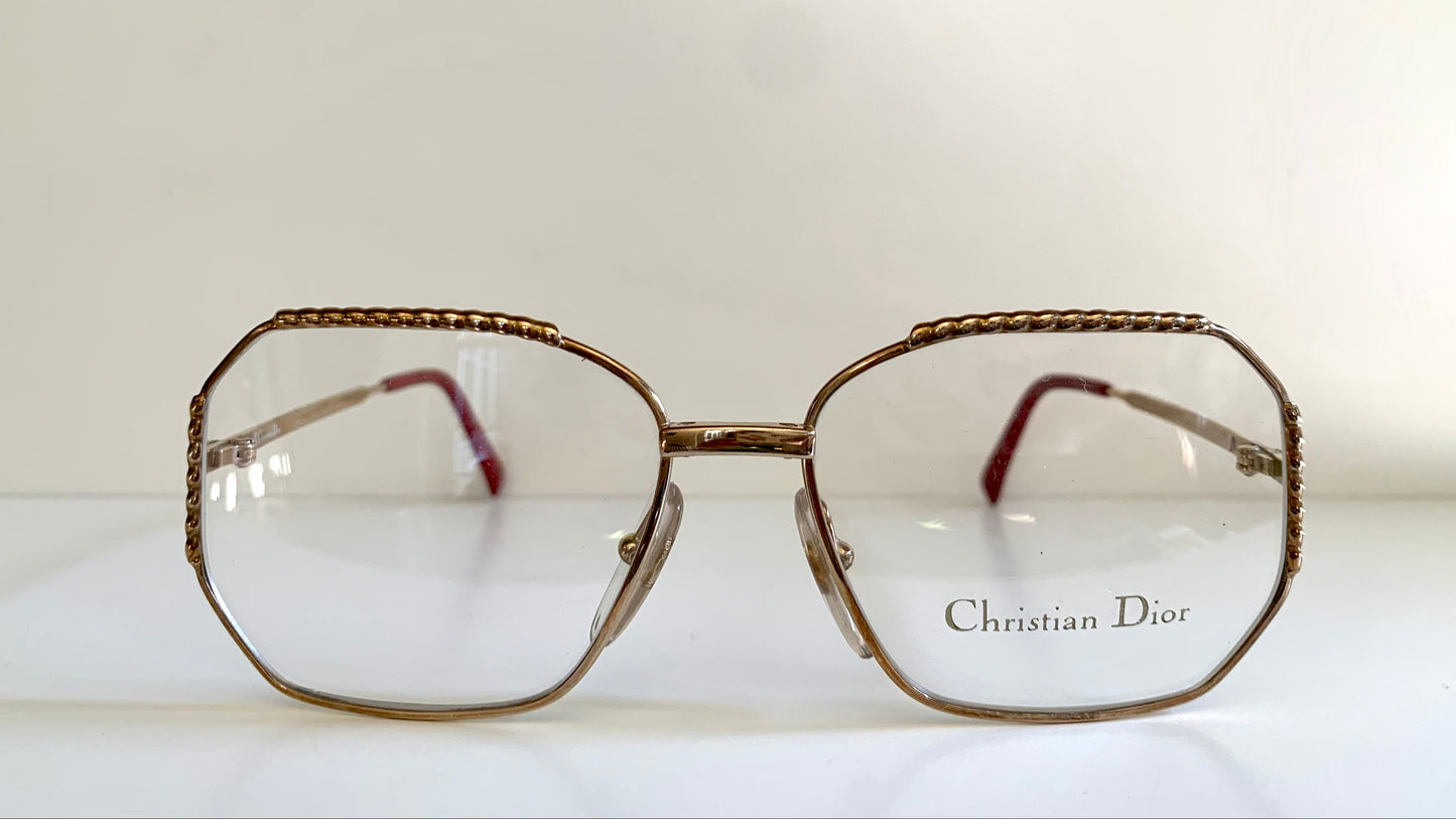 Christian Dior 80s Vintage glasses - 2486 square golden frame