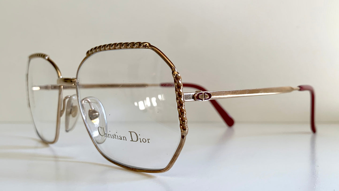 Christian Dior 80s Vintage glasses - 2486 square golden frame