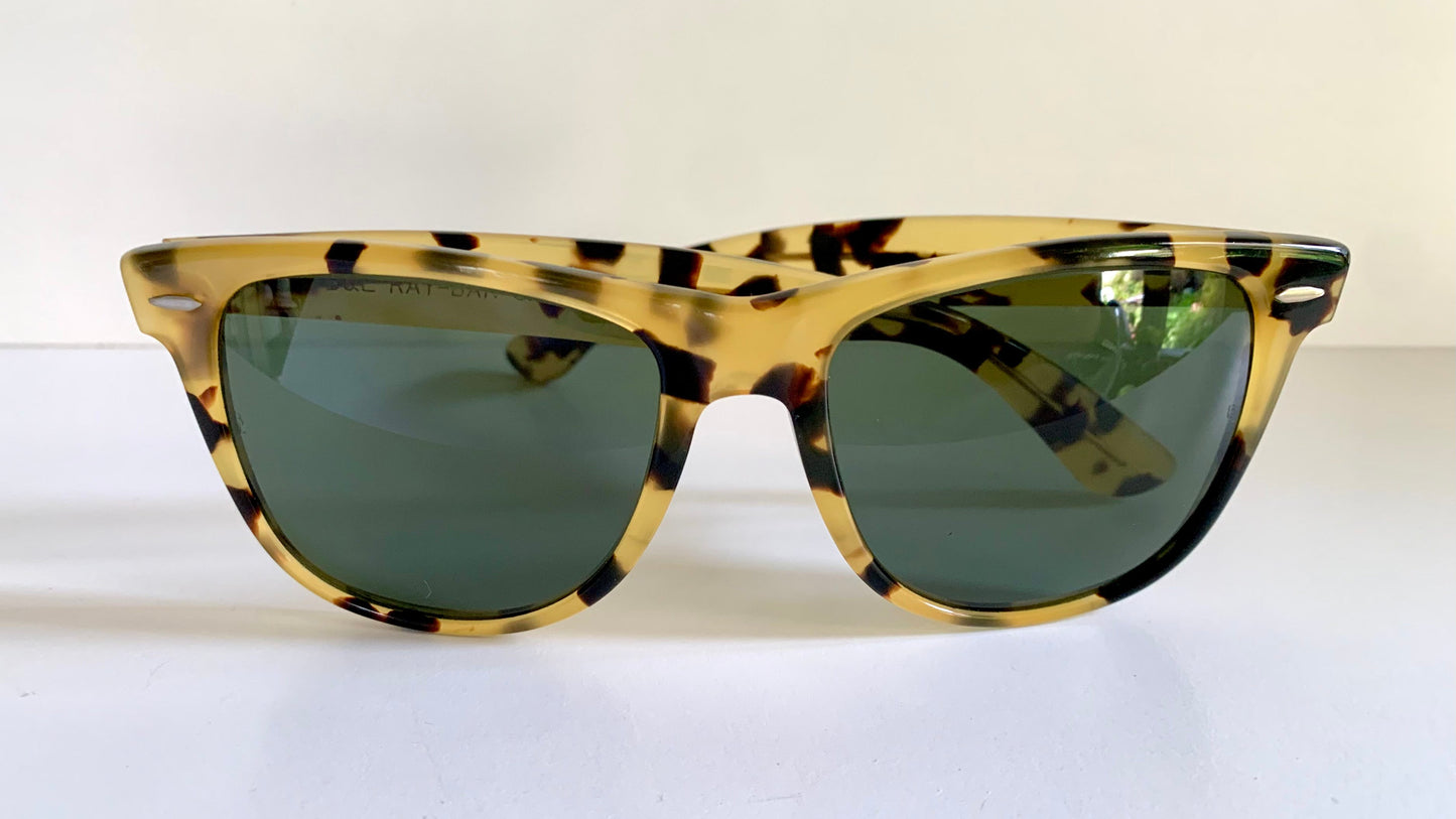 Ray Ban B&L USA - Wayfarer II yellow tortoise shell vintage sunglasses