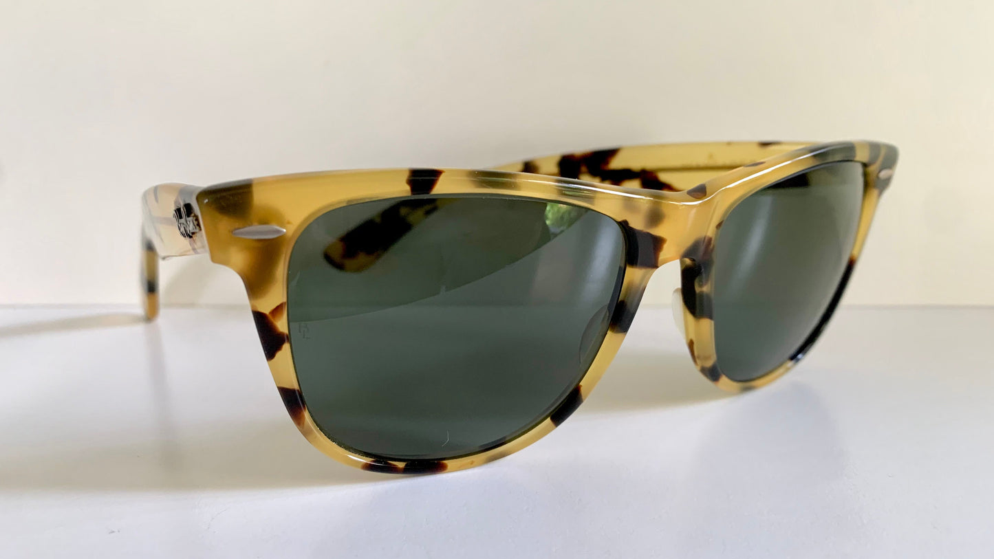 Ray Ban B&L USA - Wayfarer II yellow tortoise shell vintage sunglasses