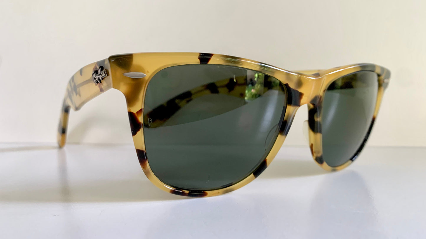 Ray Ban B&L USA - Wayfarer II yellow tortoise shell vintage sunglasses