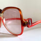 Yves Saint Laurent 80s vintage sunglasses - 7771 XL YSL red and brown frames