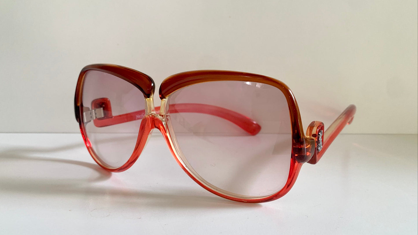 Yves Saint Laurent 80s vintage sunglasses - 7771 XL YSL red and brown frames