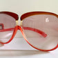 Yves Saint Laurent 80s vintage sunglasses - 7771 XL YSL red and brown frames