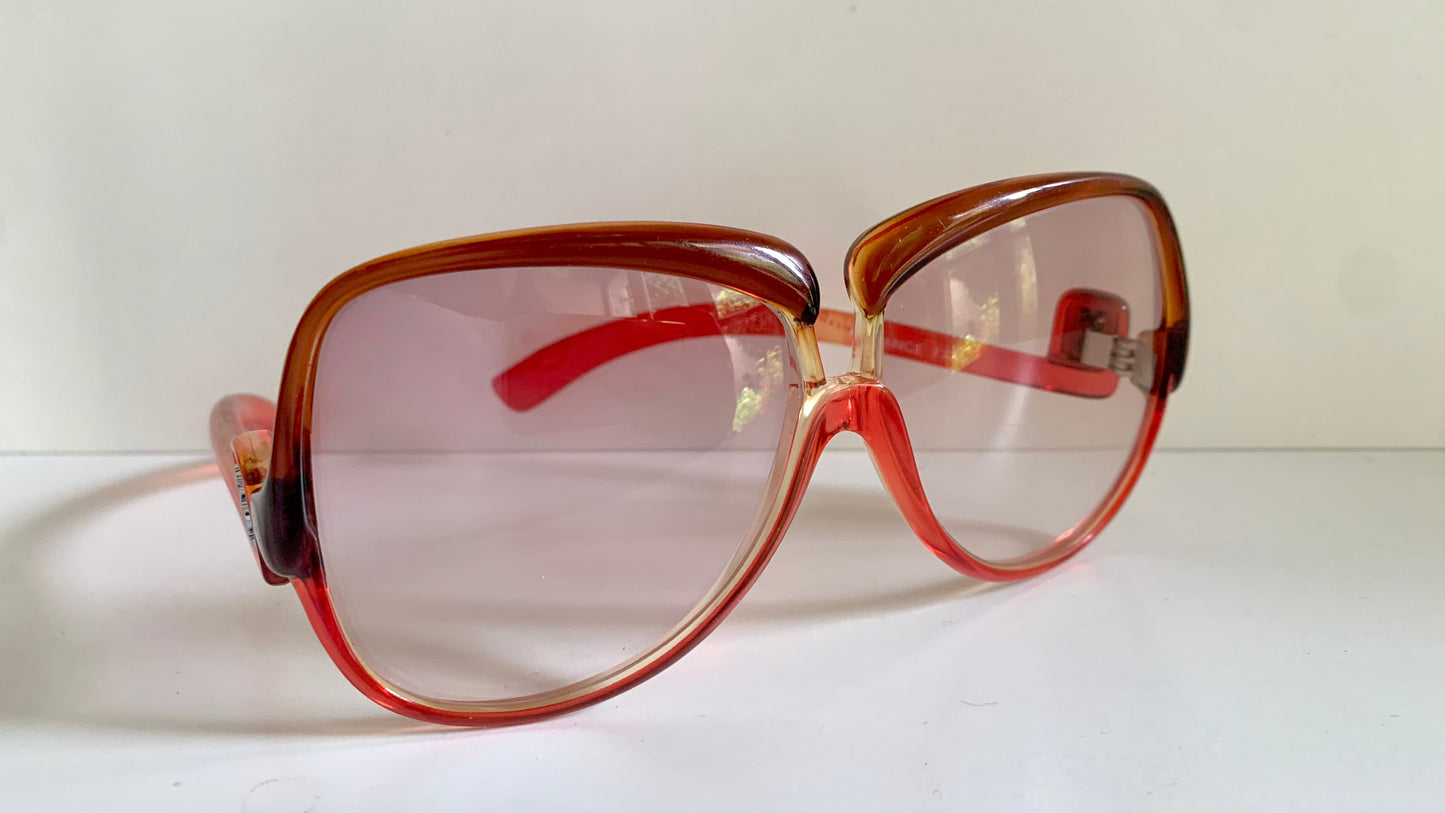 Yves Saint Laurent 80s vintage sunglasses - 7771 XL YSL red and brown frames