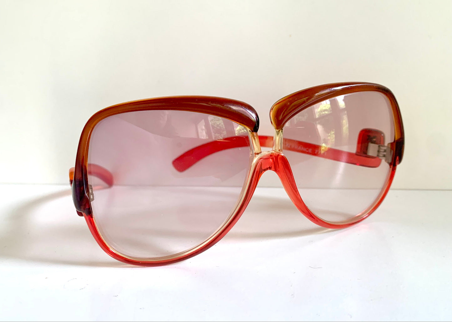 Yves Saint Laurent 80s vintage sunglasses - 7771 XL YSL red and brown frames