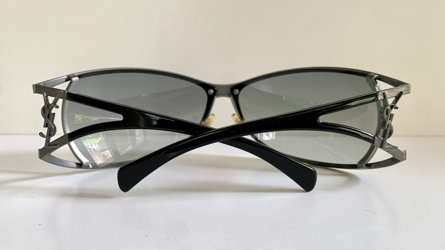 Yves Saint Laurent 00s sunglasses - YSL wrap frame with logos