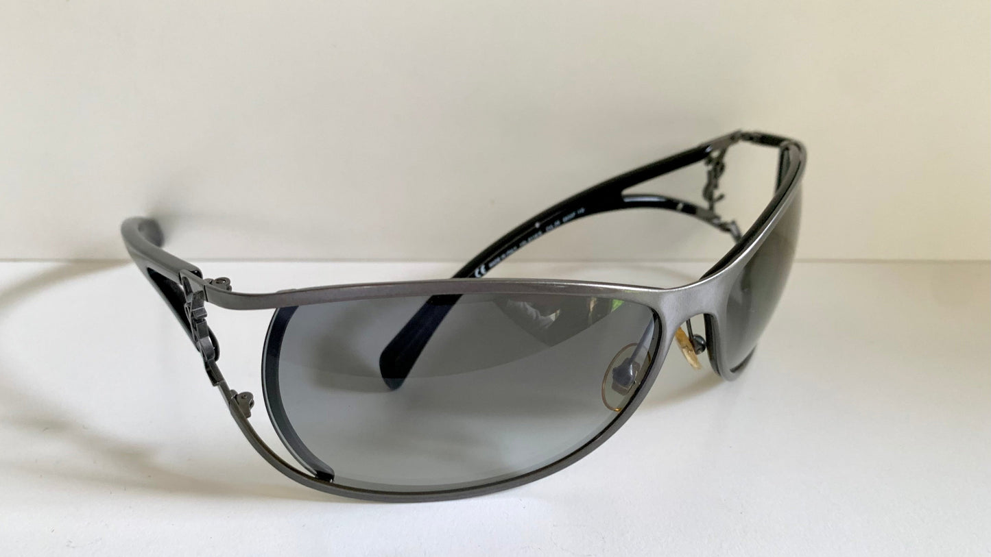 Yves Saint Laurent 00s sunglasses - YSL wrap frame with logos