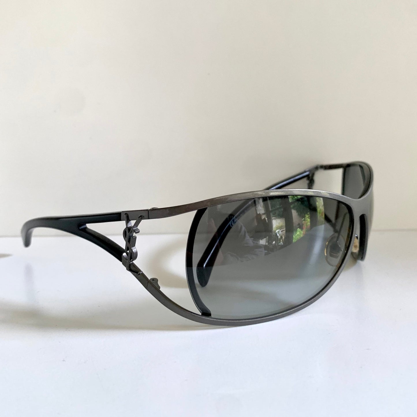Yves Saint Laurent 00s sunglasses - YSL wrap frame with logos