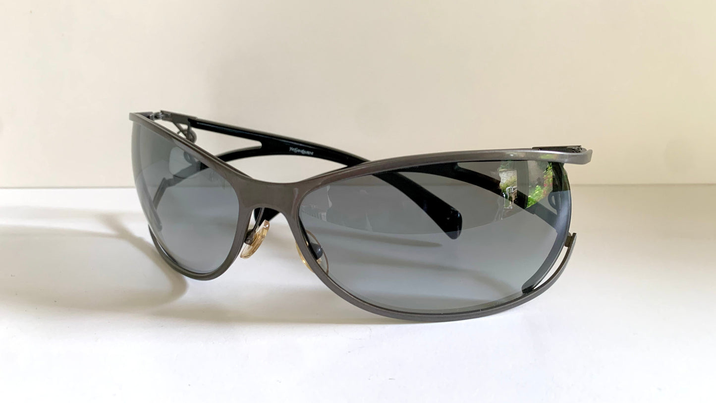 Yves Saint Laurent 00s sunglasses - YSL wrap frame with logos