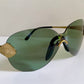 Christian Dior Vintage Sunglasses - 2000 Dior PILOT John Galliano mask gold and green frames