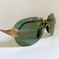 Christian Dior Vintage Sunglasses - 2000 Dior PILOT John Galliano mask gold and green frames