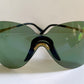 Christian Dior Vintage Sunglasses - 2000 Dior PILOT John Galliano mask gold and green frames