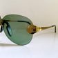 Christian Dior Vintage Sunglasses - 2000 Dior PILOT John Galliano mask gold and green frames