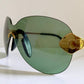 Christian Dior Vintage Sunglasses - 2000 Dior PILOT John Galliano mask gold and green frames