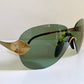 Christian Dior Vintage Sunglasses - 2000 Dior PILOT John Galliano mask gold and green frames