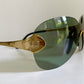 Christian Dior Vintage Sunglasses - 2000 Dior PILOT John Galliano mask gold and green frames