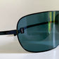 Yves Saint Laurent 00s sunglasses - XXL mask style black and blue frame
