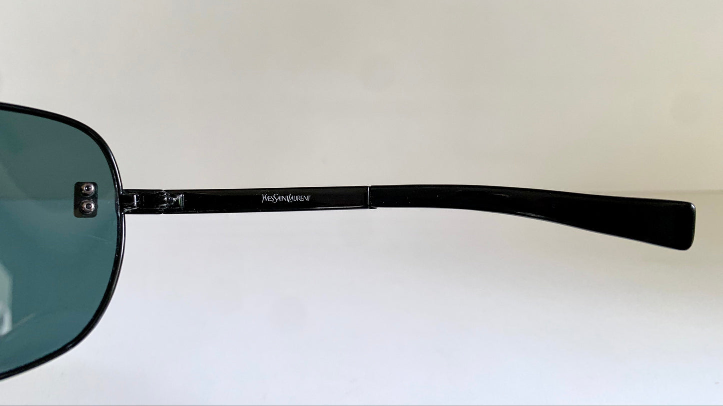 Yves Saint Laurent 00s sunglasses - XXL mask style black and blue frame