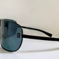 Yves Saint Laurent 00s sunglasses - XXL mask style black and blue frame