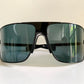 Yves Saint Laurent 00s sunglasses - XXL mask style black and blue frame