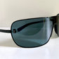 Yves Saint Laurent 00s sunglasses - XXL mask style black and blue frame
