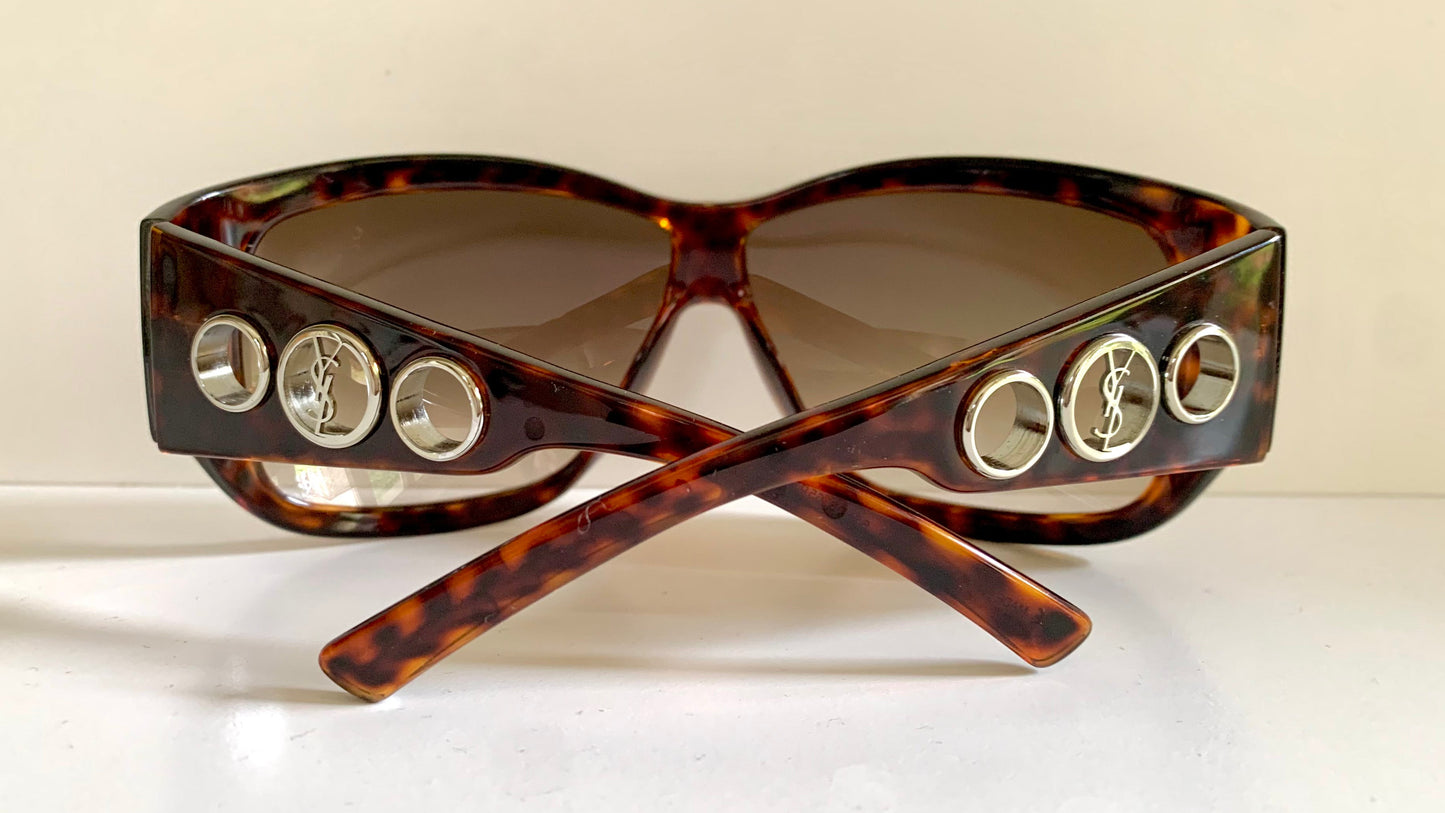 Yves Saint Laurent 00s vintage sunglasses - YSL brown frames with logos