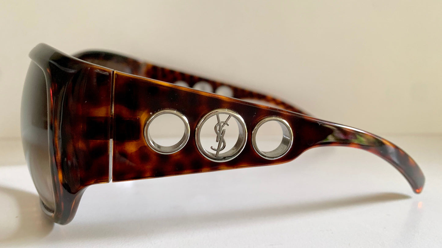 Yves Saint Laurent 00s vintage sunglasses - YSL brown frames with logos