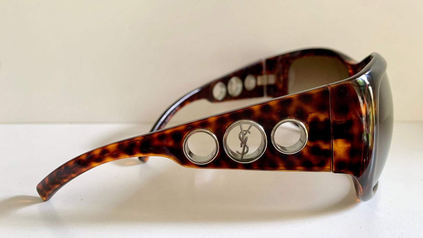 Yves Saint Laurent 00s vintage sunglasses - YSL brown frames with logos