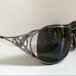 Yves Saint Laurent 00s sunglasses - YSL shield frame with rhinestones logos