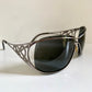 Yves Saint Laurent 00s sunglasses - YSL shield frame with rhinestones logos