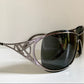 Yves Saint Laurent 00s sunglasses - YSL shield frame with rhinestones logos