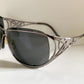 Yves Saint Laurent 00s sunglasses - YSL shield frame with rhinestones logos