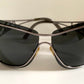 Yves Saint Laurent 00s sunglasses - YSL shield frame with rhinestones logos