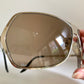 Christian Dior Vintage Sunglasses - Secret 1 XL light gold shield wrap frames