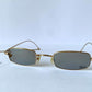 Christian Dior Hanoi vintage sunglasses - golden mirrored lenses with Dior logo charm chain