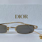 Christian Dior Hanoi vintage sunglasses - golden mirrored lenses with Dior logo charm chain