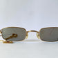 Christian Dior Hanoi vintage sunglasses - golden mirrored lenses with Dior logo charm chain