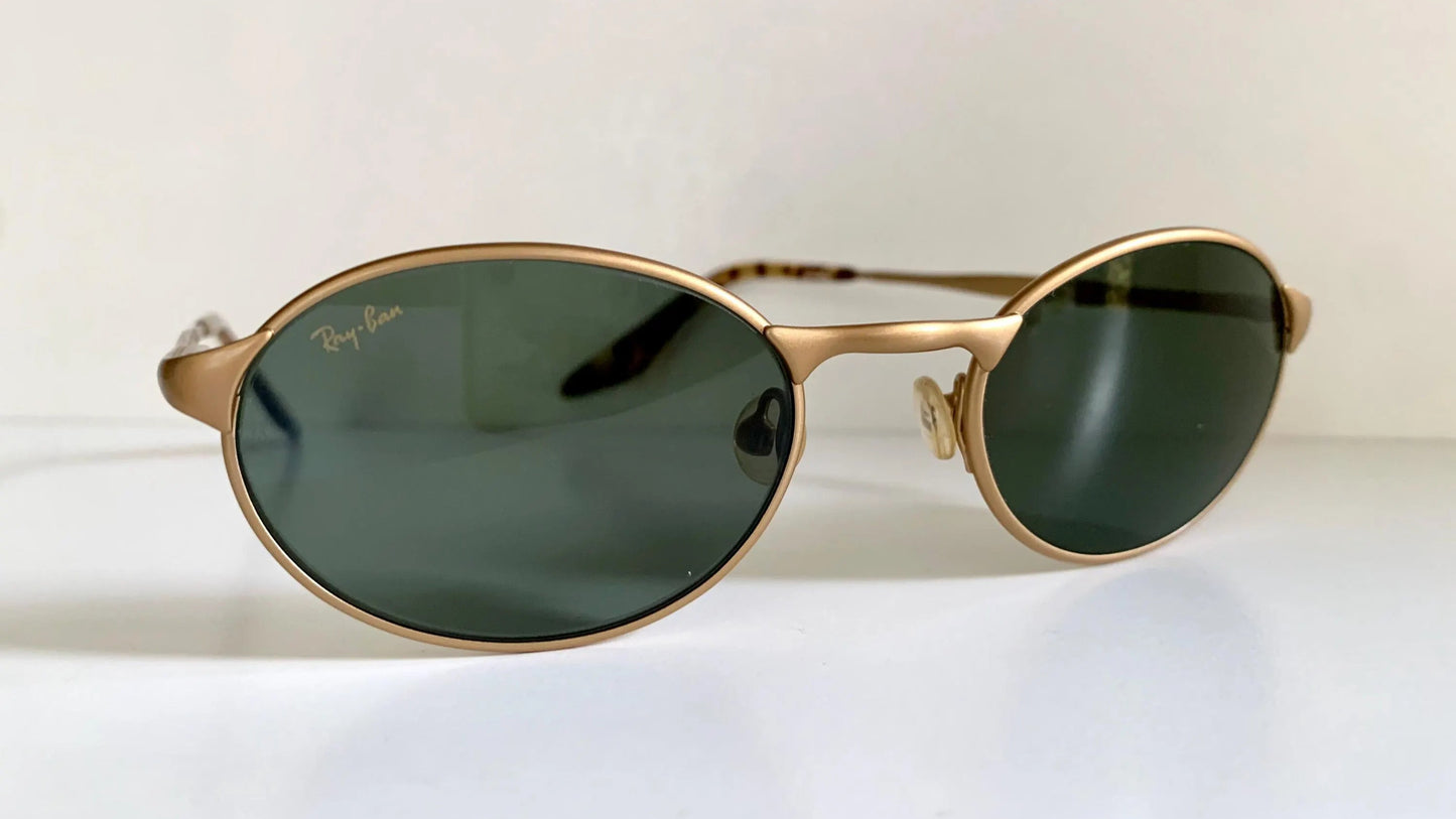 Ray Ban B&L USA vintage sunglasses - W2981 Highstreet brushed gold oval frames