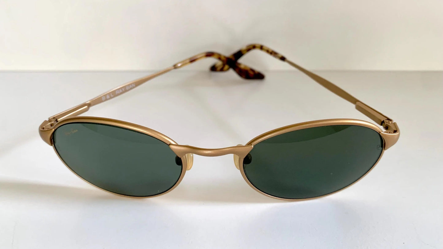 Ray Ban B&L USA vintage sunglasses - W2981 Highstreet brushed gold oval frames