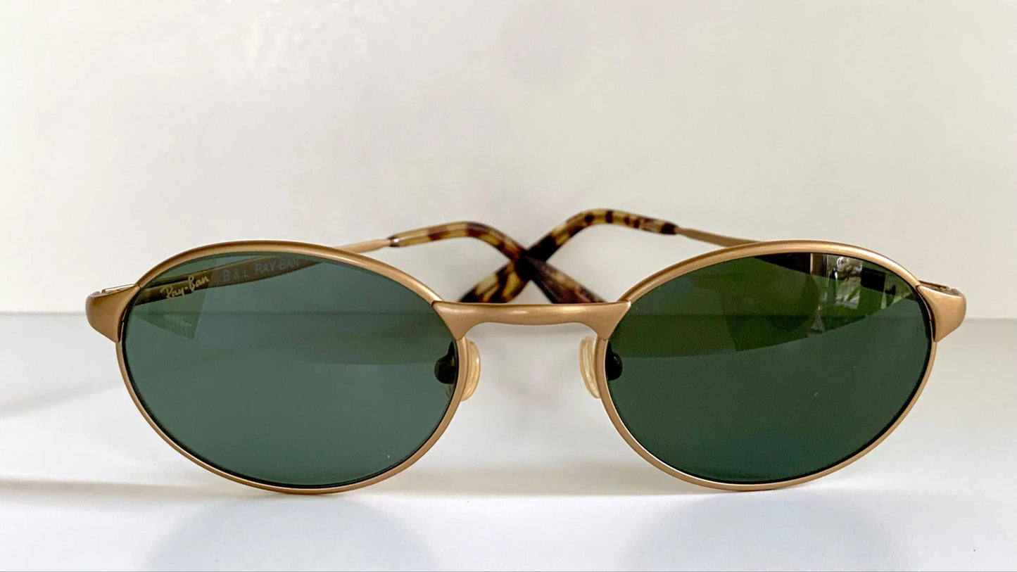 Ray Ban B&L USA vintage sunglasses - W2981 Highstreet brushed gold oval frames