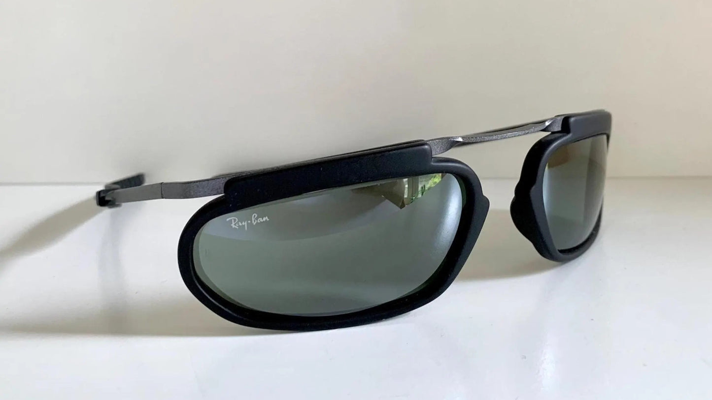 Ray Ban B&L Orbs Square black matte and silver vintage sunglasses
