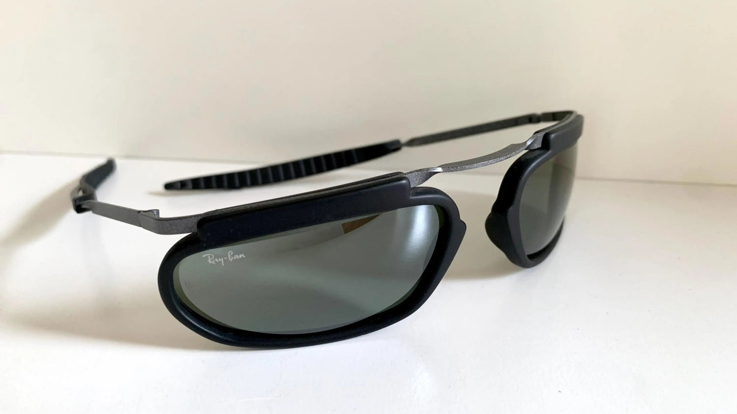 Ray Ban B&L Orbs Square black matte and silver vintage sunglasses