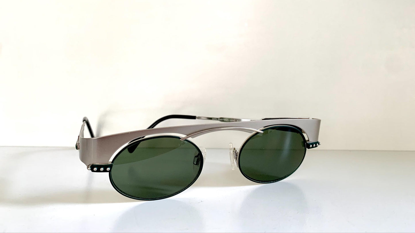 Neostyle Holiday vintage sunglasses - 967 silver and green frame