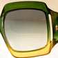 Christian Dior 80s vintage sunglasses - XXL green and yellow frame