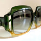 Christian Dior 80s vintage sunglasses - XXL green and yellow frame