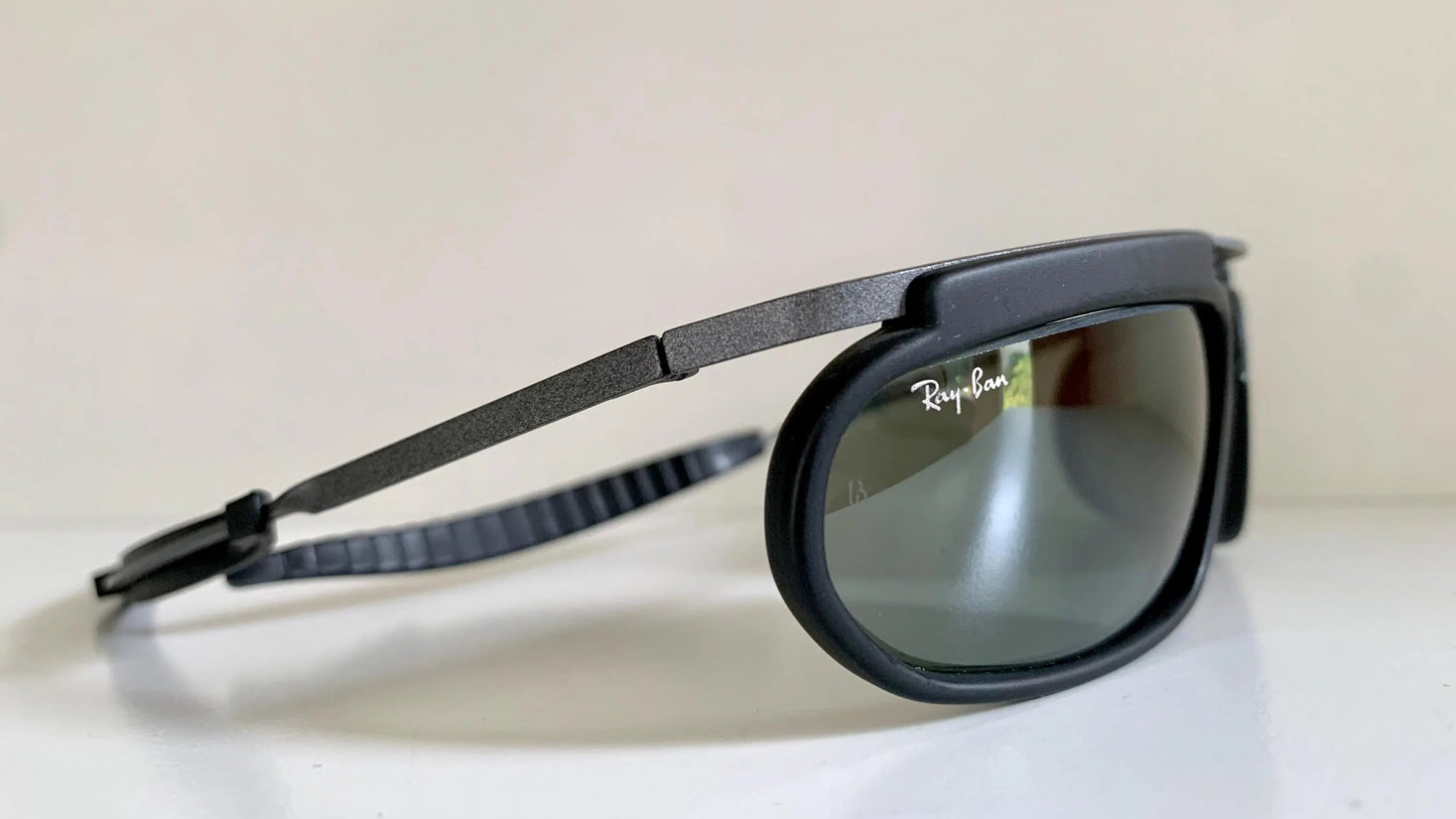 Ray Ban B&L Orbs Square black matte and silver vintage sunglasses