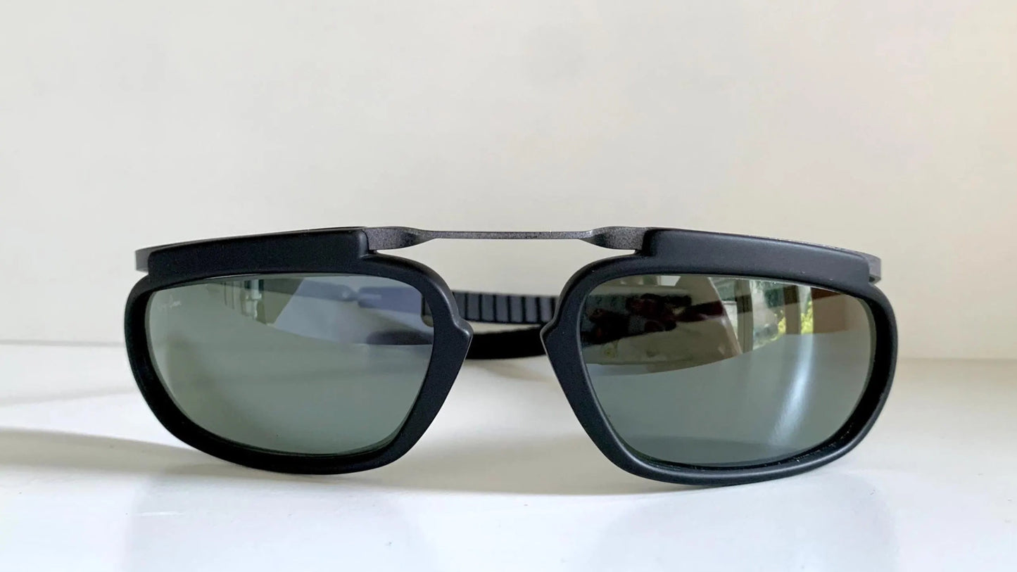 Ray Ban B&L Orbs Square black matte and silver vintage sunglasses
